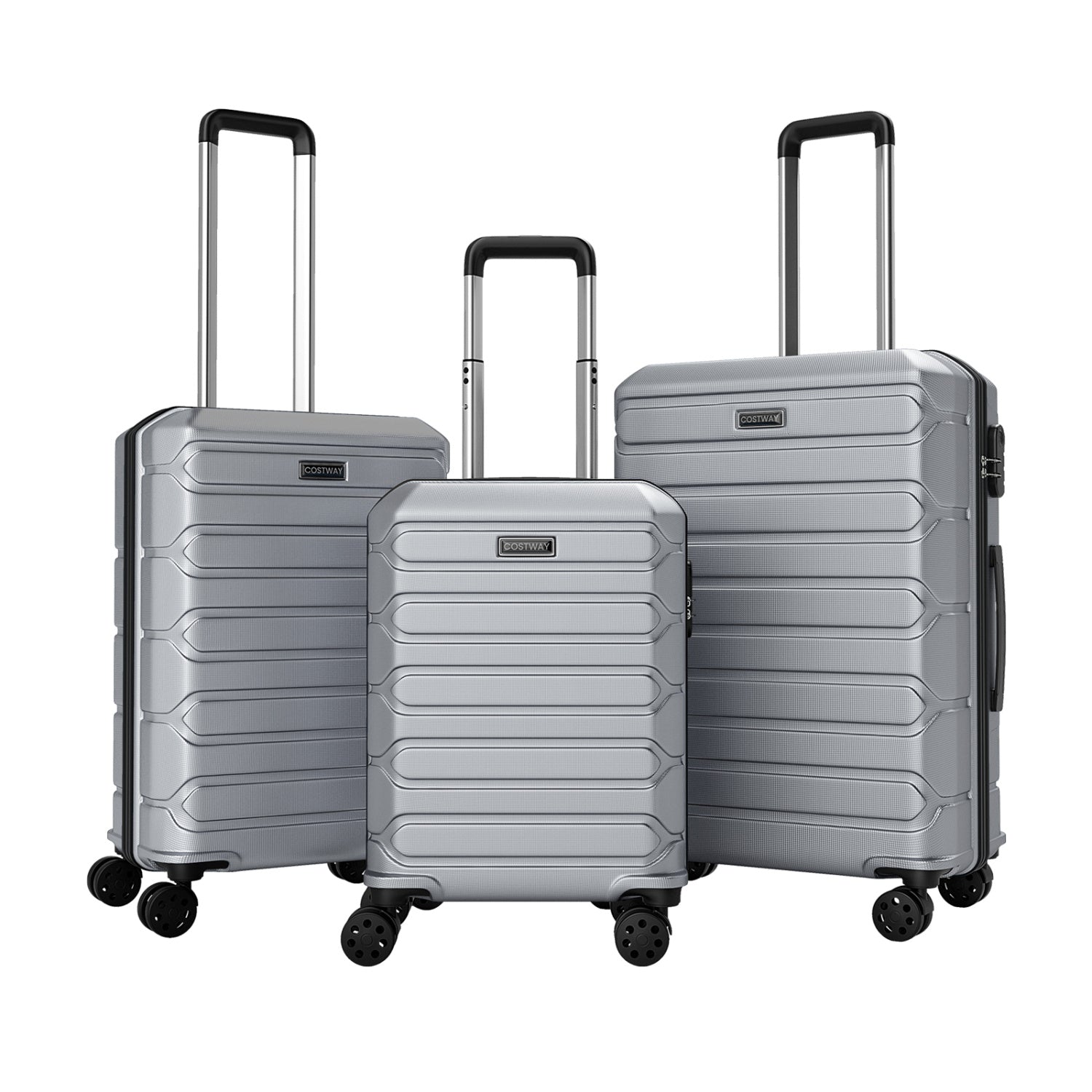 3-Piece Hardside Luggage Set Lightweight Hardside Suitcases with 8-Spinner Wheels
