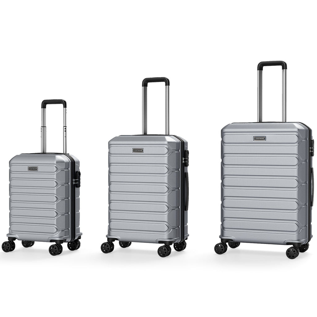 3-Piece Hardside Luggage Set Lightweight Hardside Suitcases with 8-Spinner Wheels