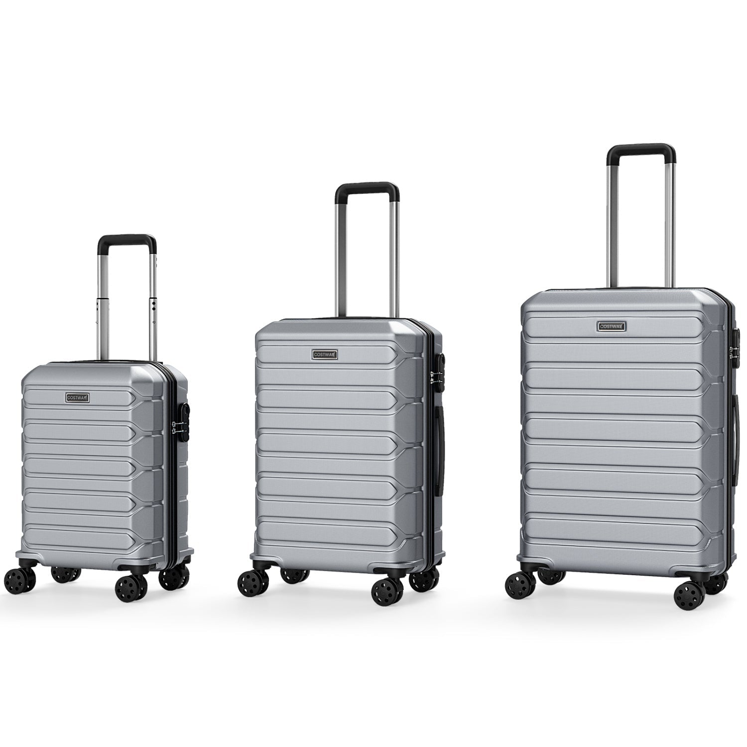 3-Piece Hardside Luggage Set Lightweight Hardside Suitcases with 8-Spinner Wheels