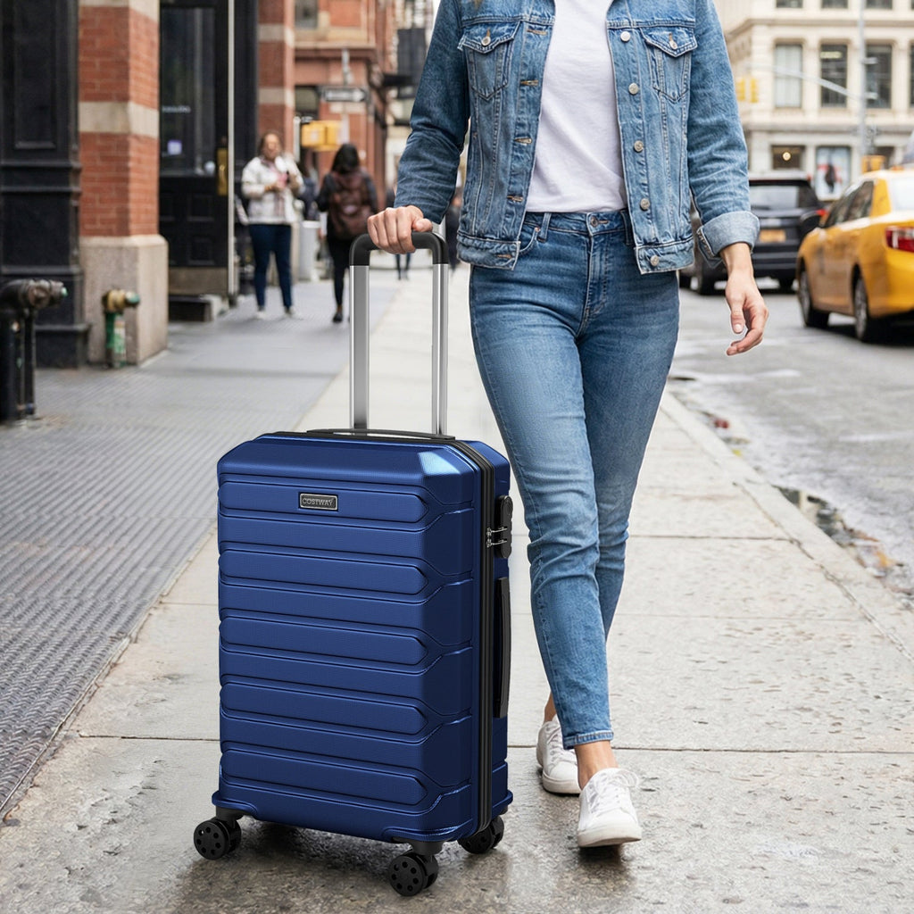 3-Piece Hardside Luggage Set Lightweight Hardside Suitcases with 8-Spinner Wheels