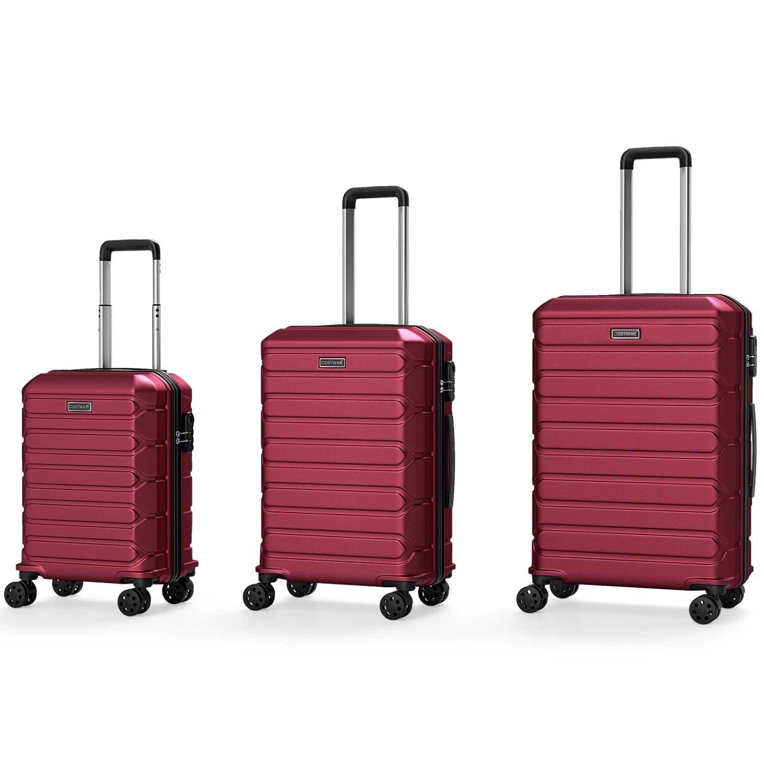 3-Piece Hardside Luggage Set Lightweight Hardside Suitcases with 8-Spinner Wheels