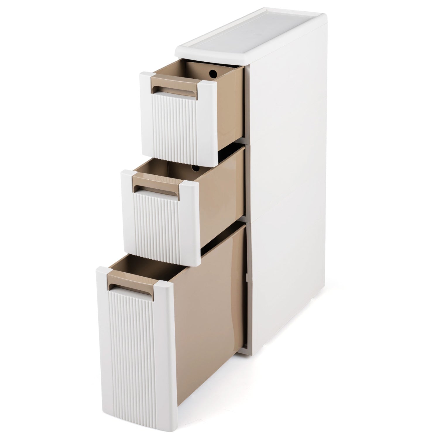Narrow Storage Cabinet with Drawers and Removable Dividers