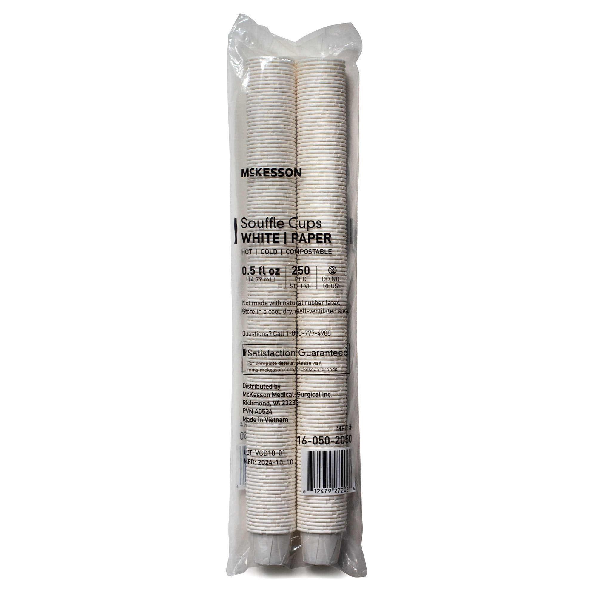 0.5 oz. Paper Souffle Cup White Disposable 16-050-2050