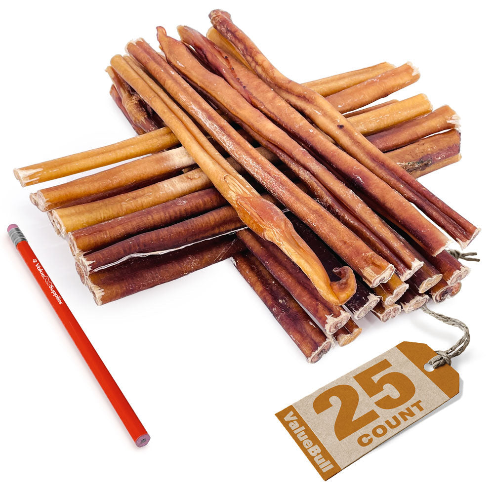 ValueBull USA Bully Sticks for Large Dogs, Thick 12 Inch, 25 Count