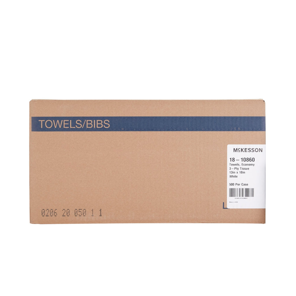 McKesson Nonsterile White Procedure Towels, 13 x 18 Inch 18-10860