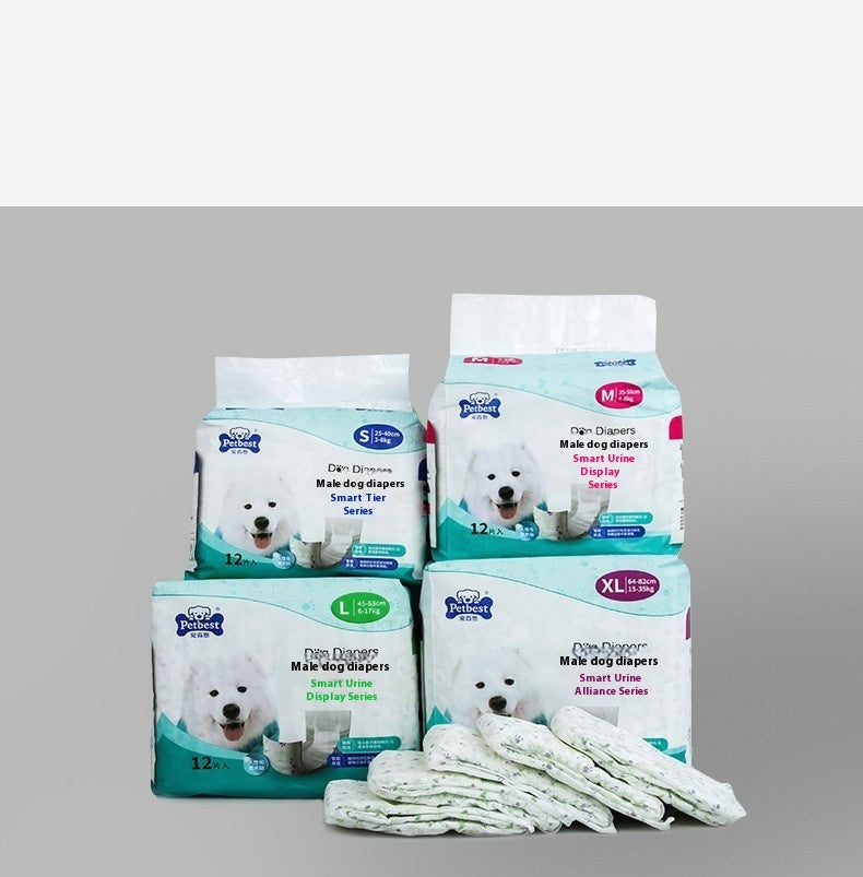 Petbest Male Dog Diaper Wearable Urine Display