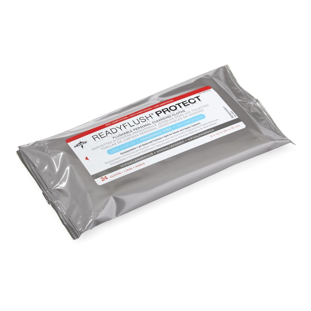 Flushable Incontinence Care Wipe ReadyFlush® Protect Soft Pack Unscented 24 Count MSC263811