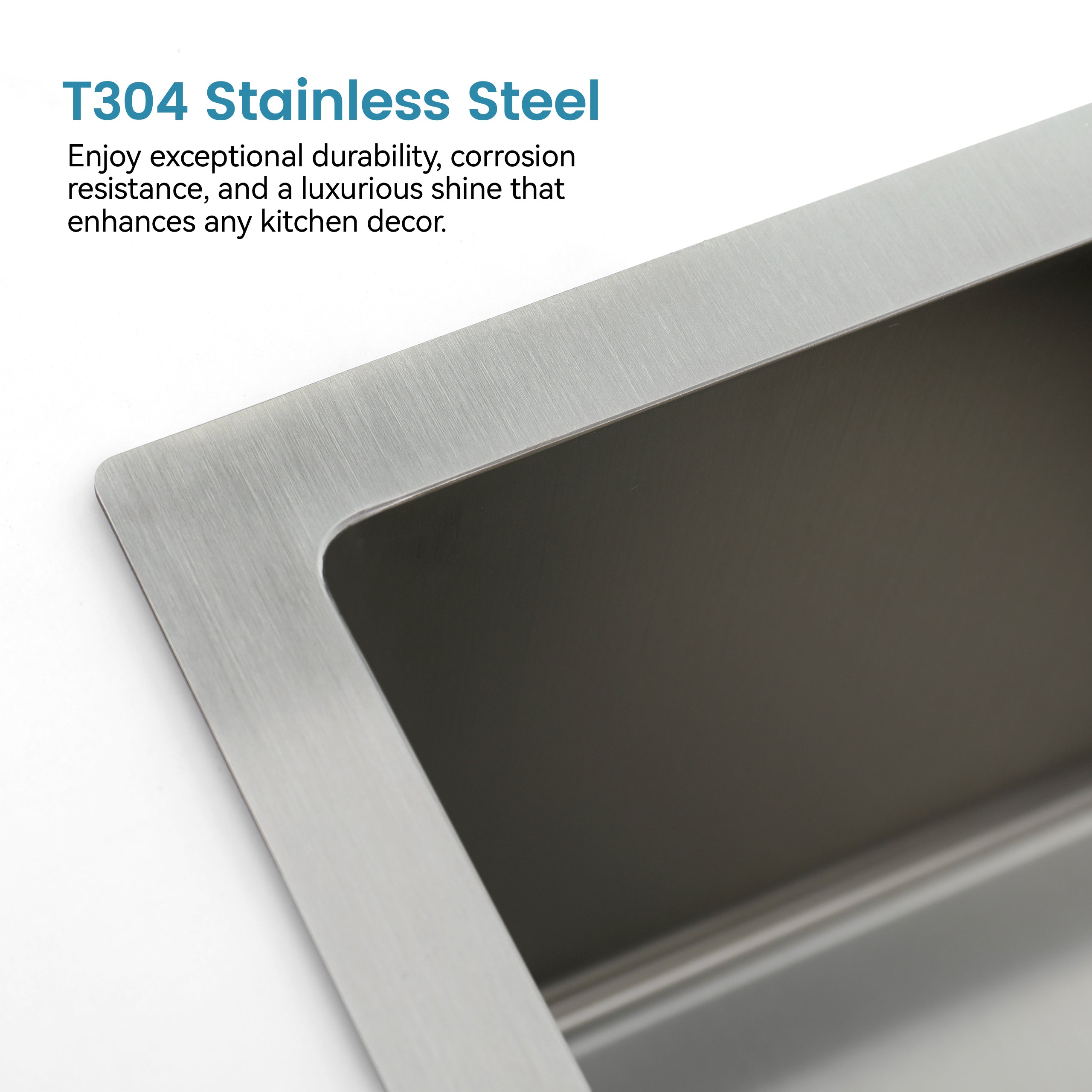Stainless Steel Kitchen Sink, 23″x19″ Single Bowl, Overmount Handmade Sink in Dark Gray, with US Standard Drain and Hook