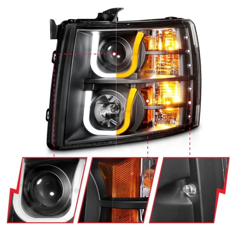 Anzo Chevy Silverado 1500 07-13 / 2500HD/3500HD Headlights W/ U-Bar Switch