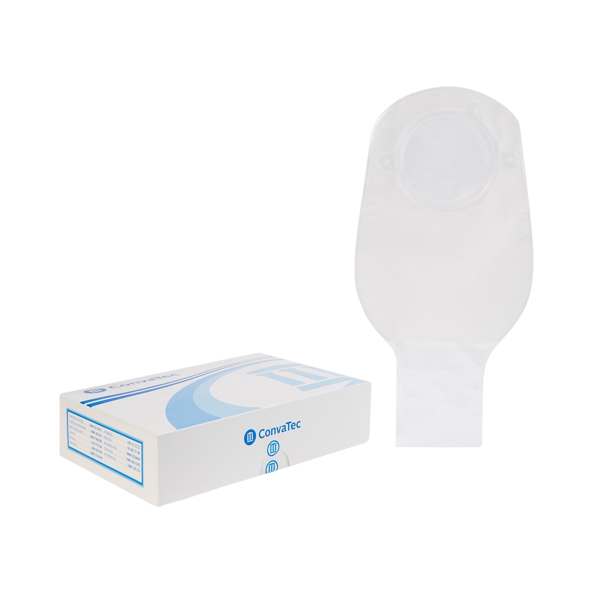 Sur-Fit Natura Two-Piece Colostomy Pouch Drainable, Vinyl, 12 Inch Length, 2¾ Inch Flange, Transparent 401514