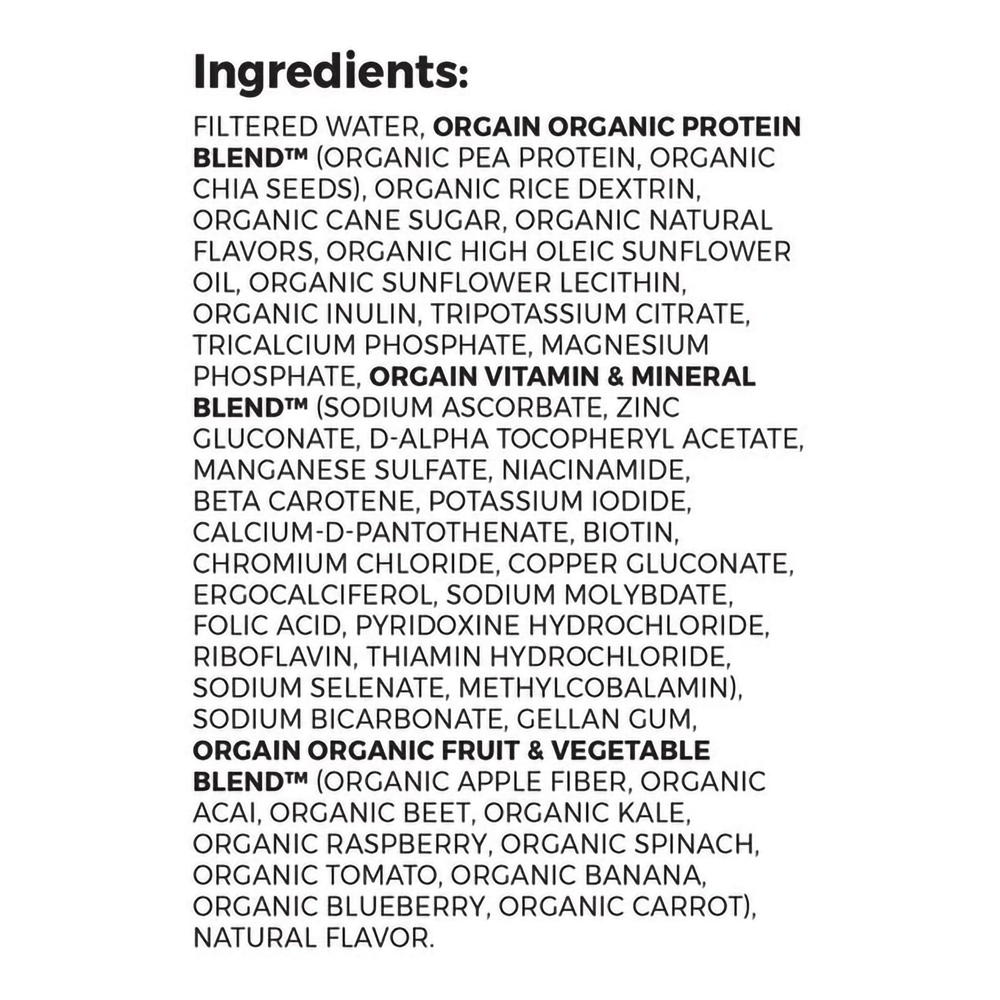 Orgain® Organic Nutrition™ Vegan Vanilla Nutritional Shake, 11-ounce carton 851770003223
