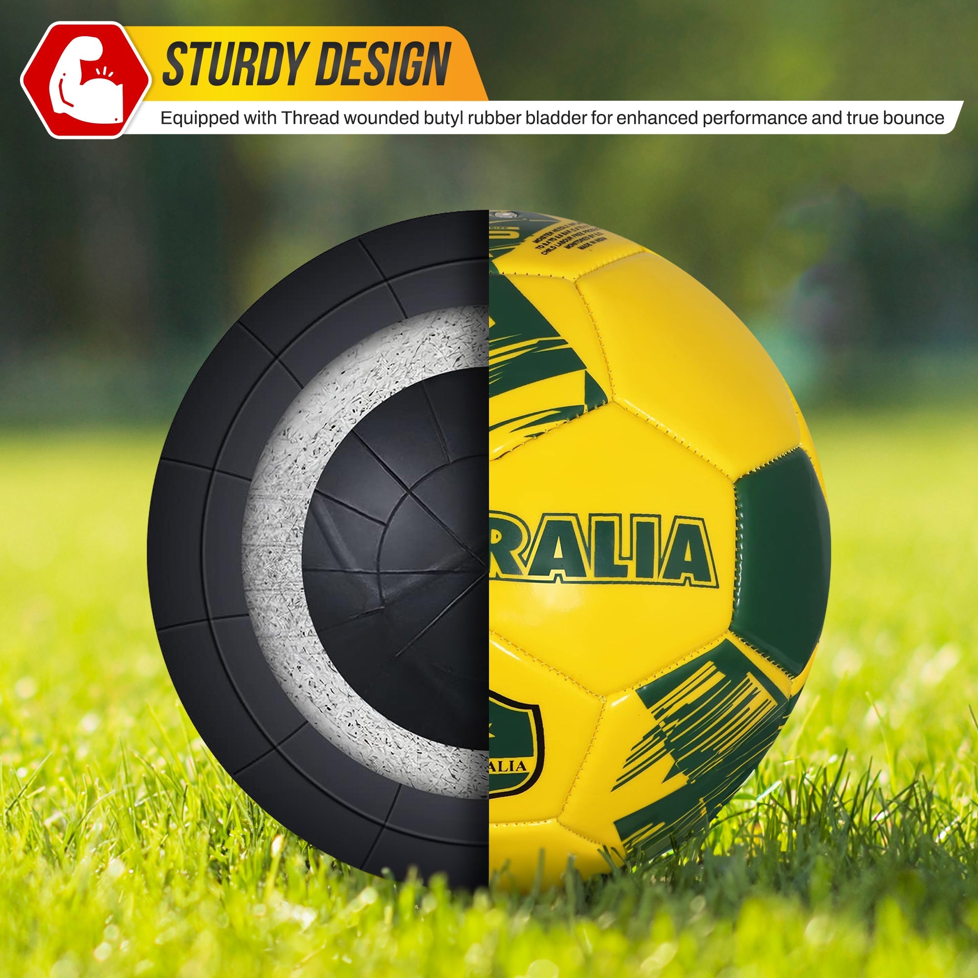 Mini National Team Soccer Balls-Australia Yellow