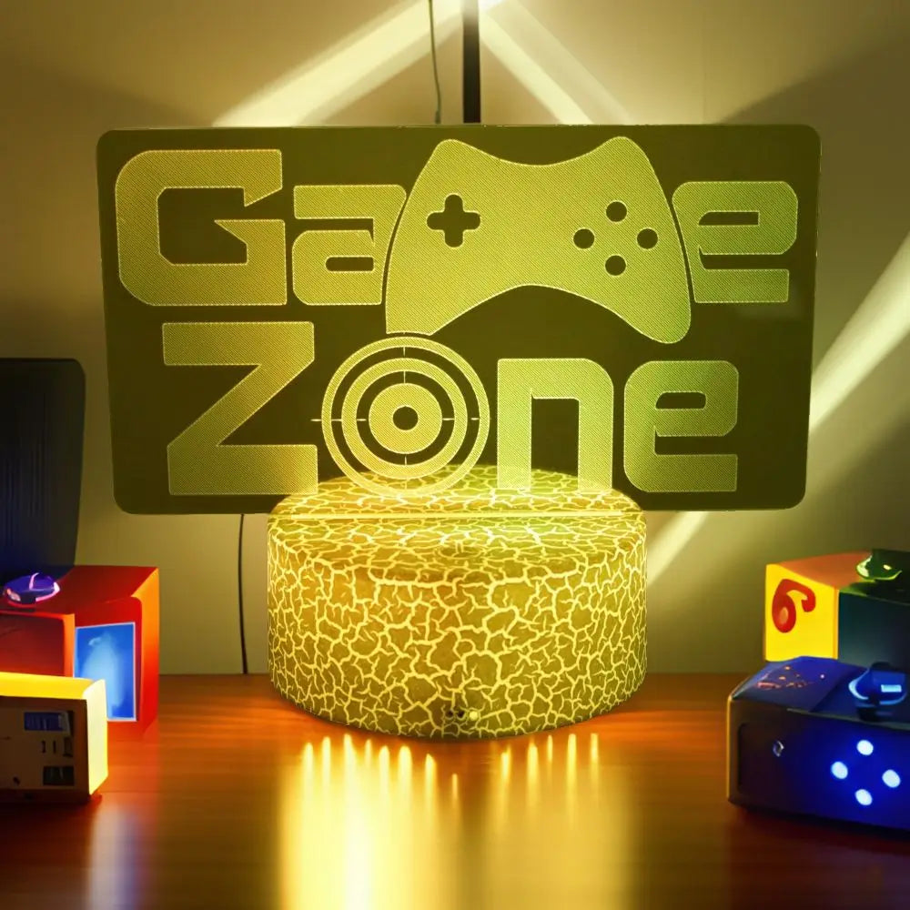 3D LED Neon Gamer Lamp - RGB Acrylic Night Light with Remote & Touch for Kids & Gaming Room - PhishStones Products