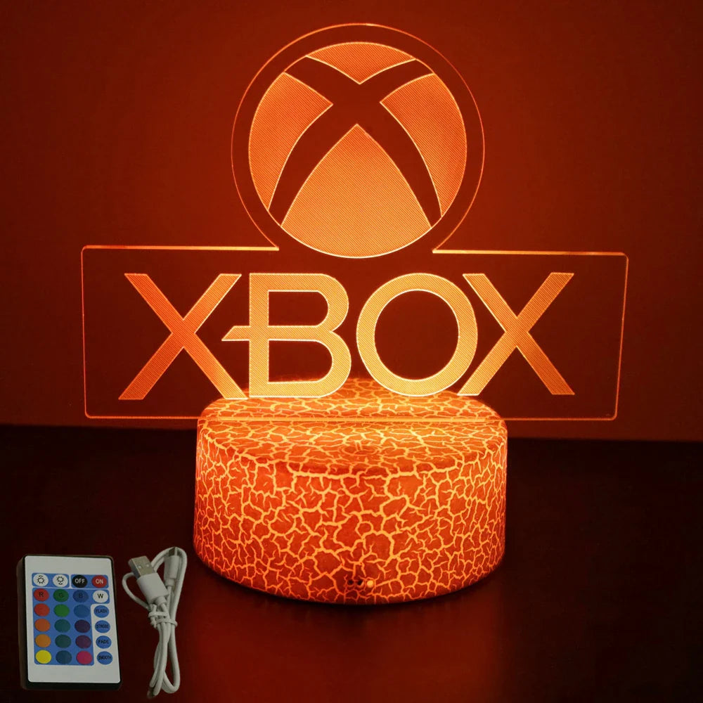 3D LED Neon Gamer Lamp - RGB Acrylic Night Light with Remote & Touch for Kids & Gaming Room - PhishStones Products