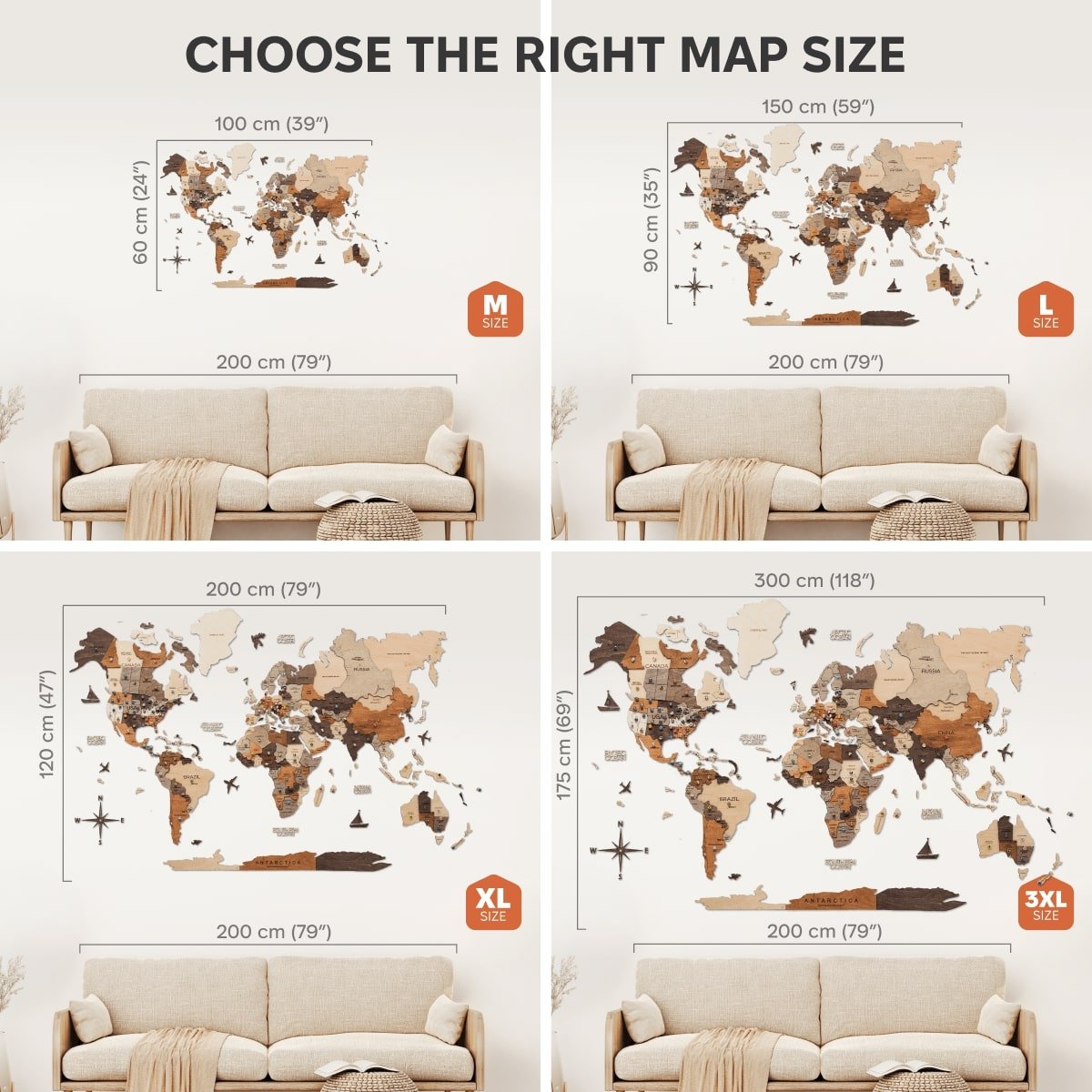 3D Wooden World Map Multicolor - PhishStones Products
