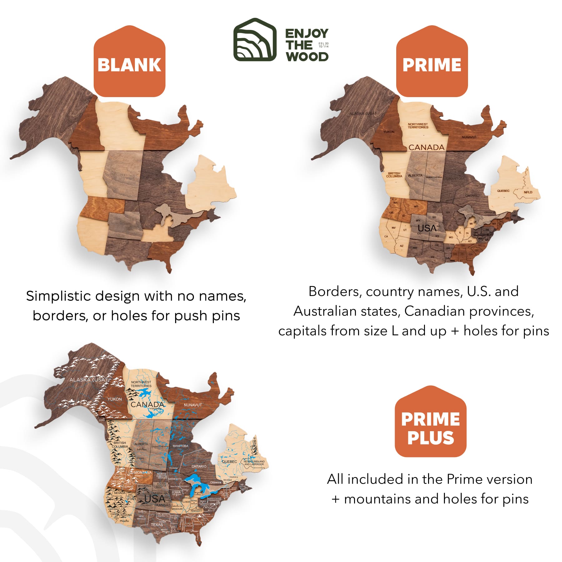 3D Wooden World Map Multicolor - PhishStones Products