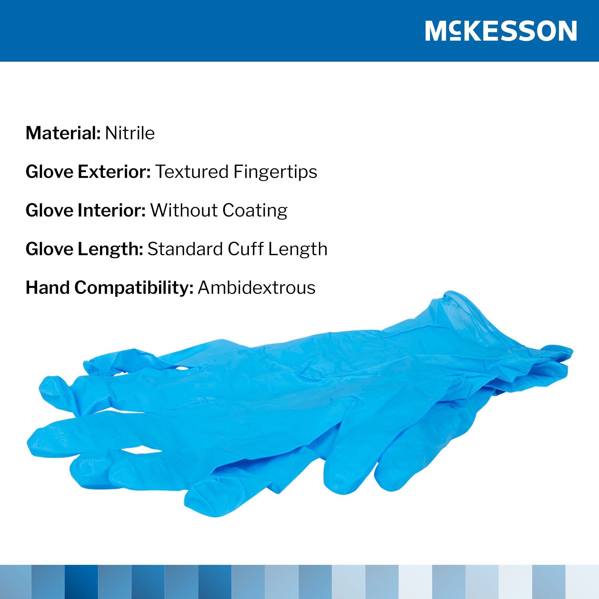 McKesson Confiderm® 3.8 Nitrile Exam Glove, Large, Blue 14-688