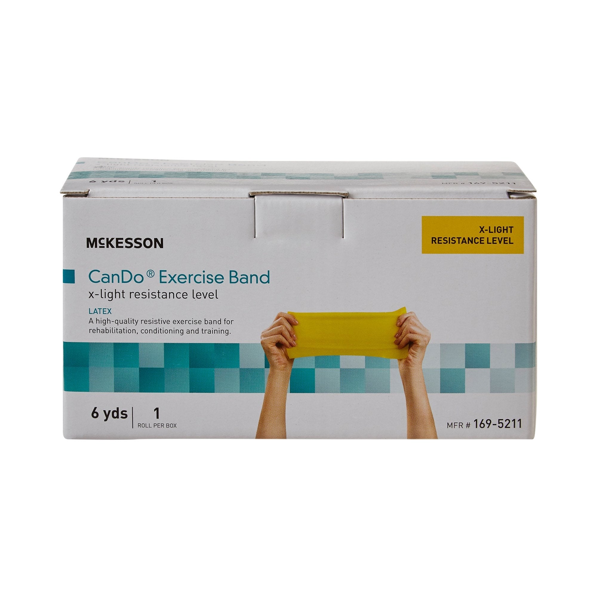 McKesson Exercise Resistance Band, Yellow, 5" x 6 Yard, Extra-Light Resistance 169-5211