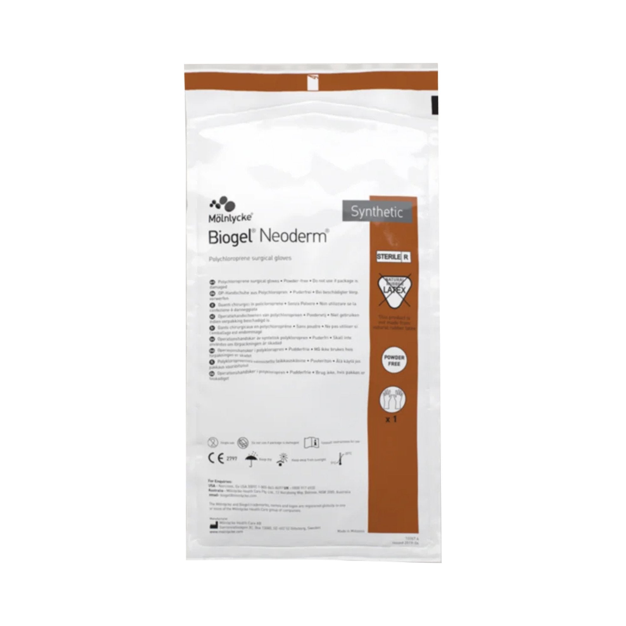 Biogel® NeoDerm® Polychloroprene Surgical Glove, Size 7, Light Brown 42970
