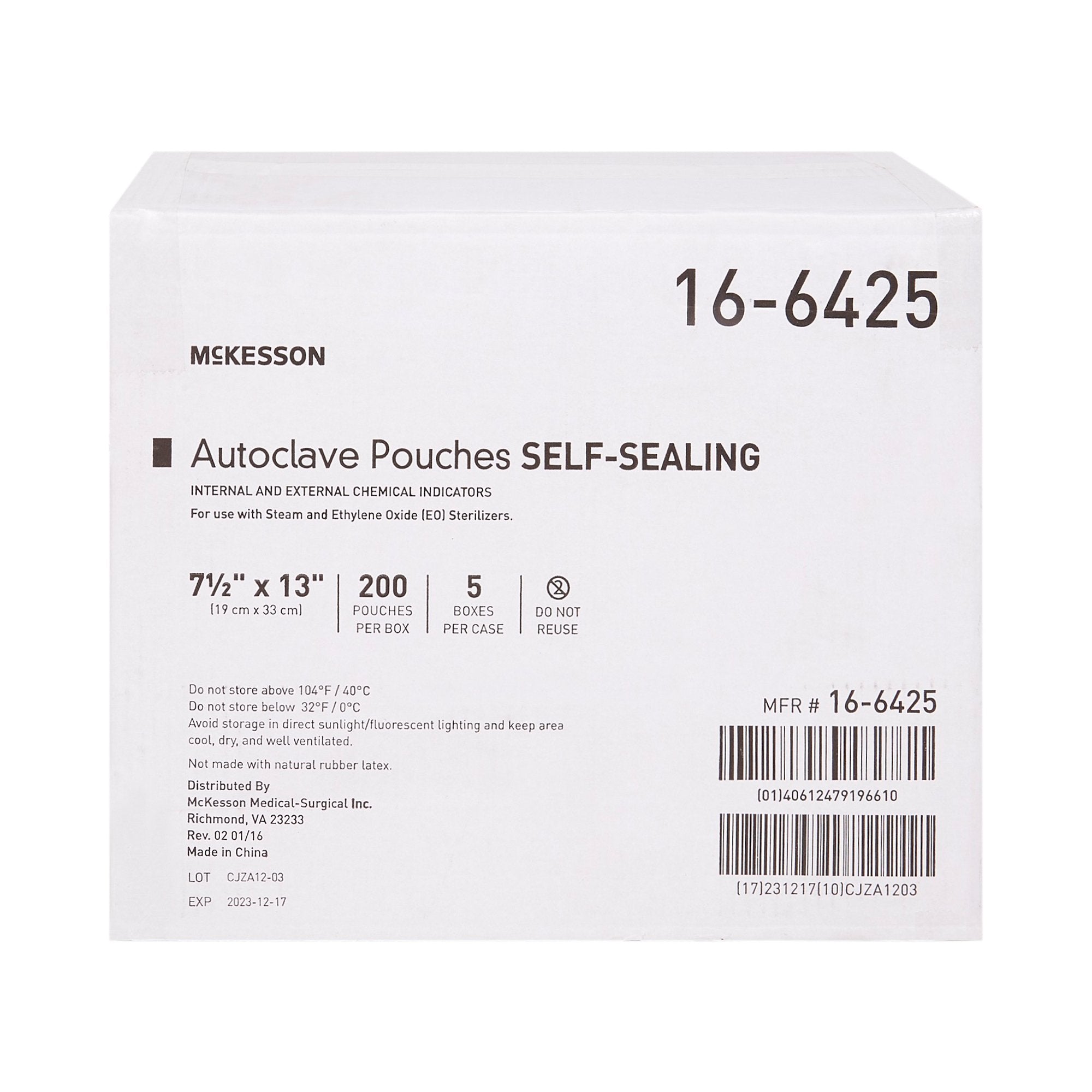 McKesson Sterilization Pouch, 7½ x 13 Inch 16-6425