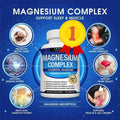 Magnesium Complex Supplement 8 Elemental 1000mg - Magnesium Glycinate, Citrate, Malate, Taurate, Chelated for Easy Absorption for Bones, Muscle, Recovery, Energy, Vegan Non-GMO 90 Capsules