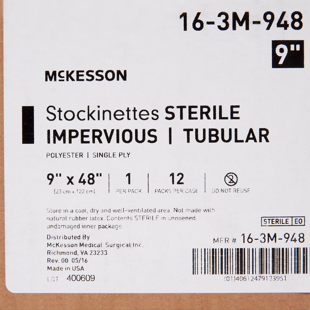 McKesson Impervious Surgical Stockinette, 9 x 48 Inch 16-3M-948