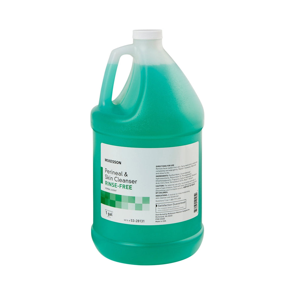 McKesson Rinse-Free Perineal Wash, Herbal Scent, 1 gal. 53-28131