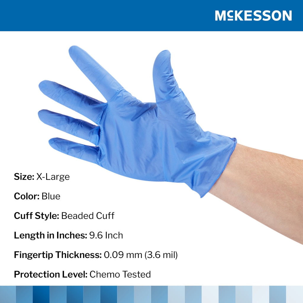 McKesson Confiderm® 3.5C Nitrile Exam Glove, Extra Large, Blue 14-6980C