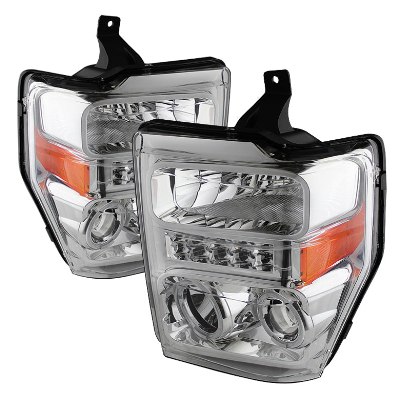 SPYDER Xtune Ford F250/350/450 Super Duty 08-10 Projector Headlights LED Halo Chrome PRO-JH-FS08-LED-C 5076274