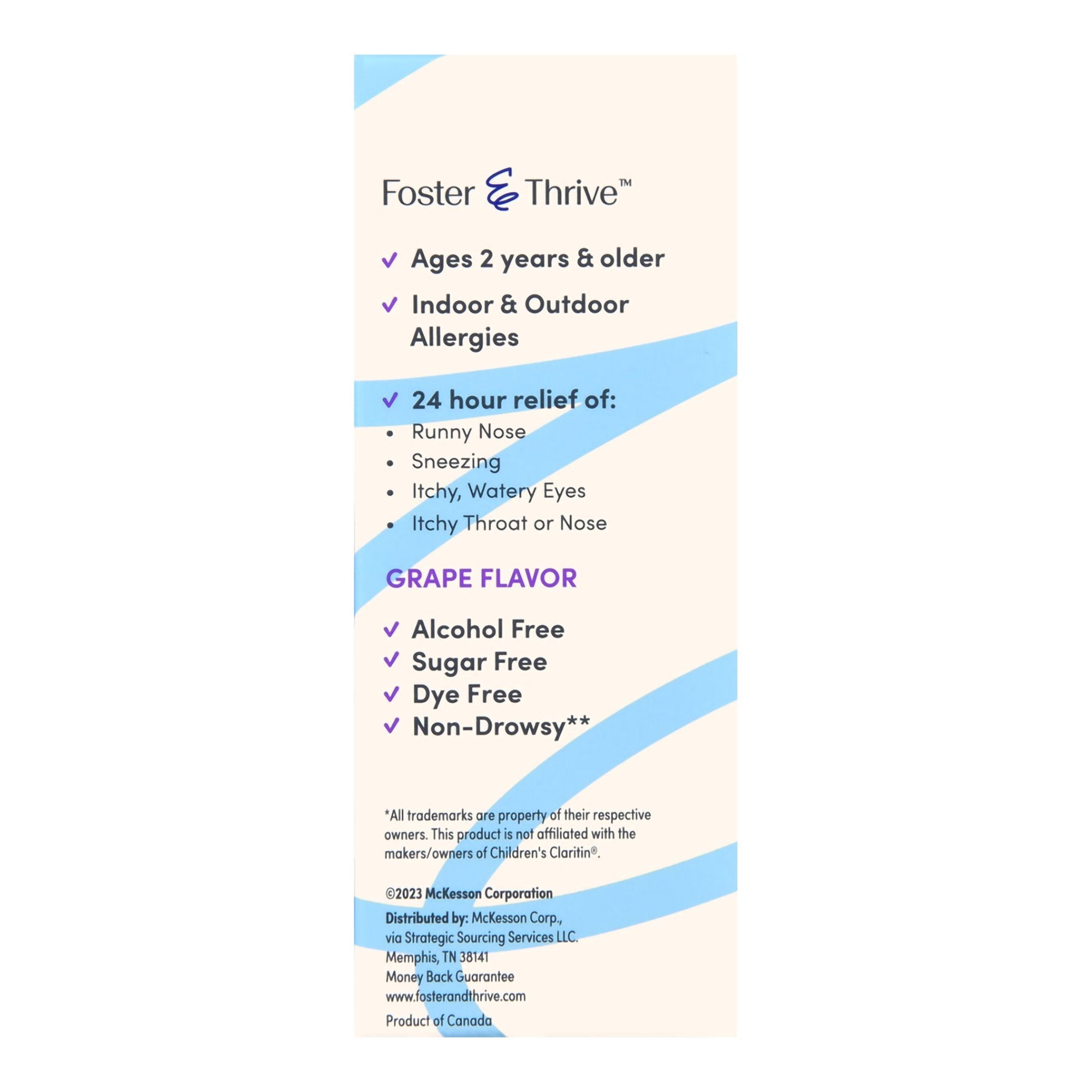 Foster & Thrive™ Children's Allergy Loratadine Oral Solution, Grape Flavor 70677105801