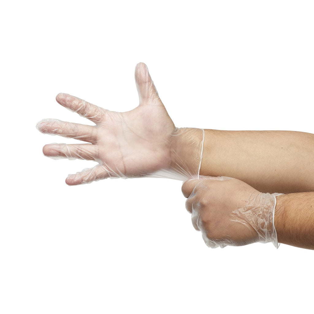McKesson Confiderm® Vinyl Exam Glove, Small, Clear 14-164
