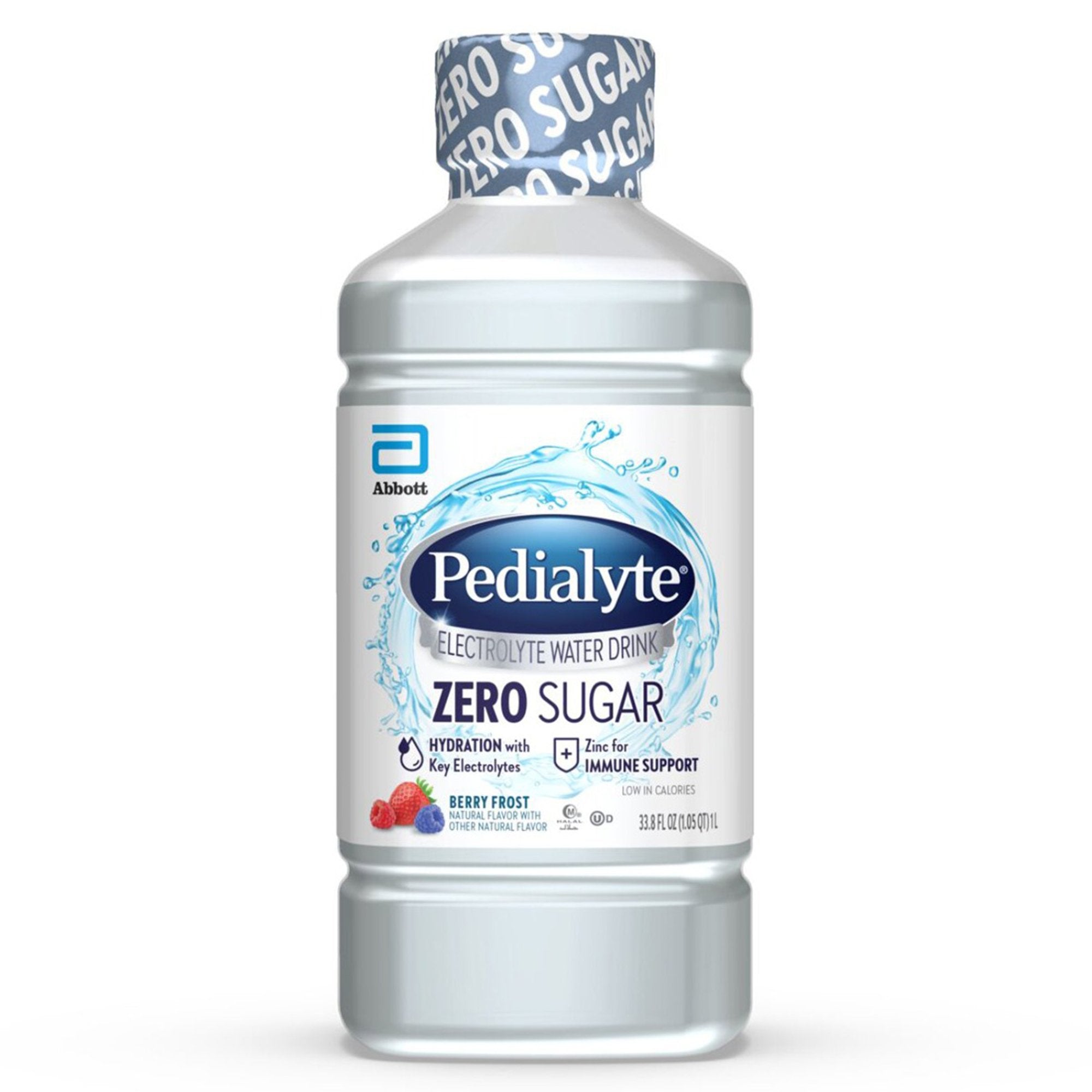 Pedialyte® Zero Sugar Electrolyte Water Drink, Berry Frost, 1 liter bottle 67966