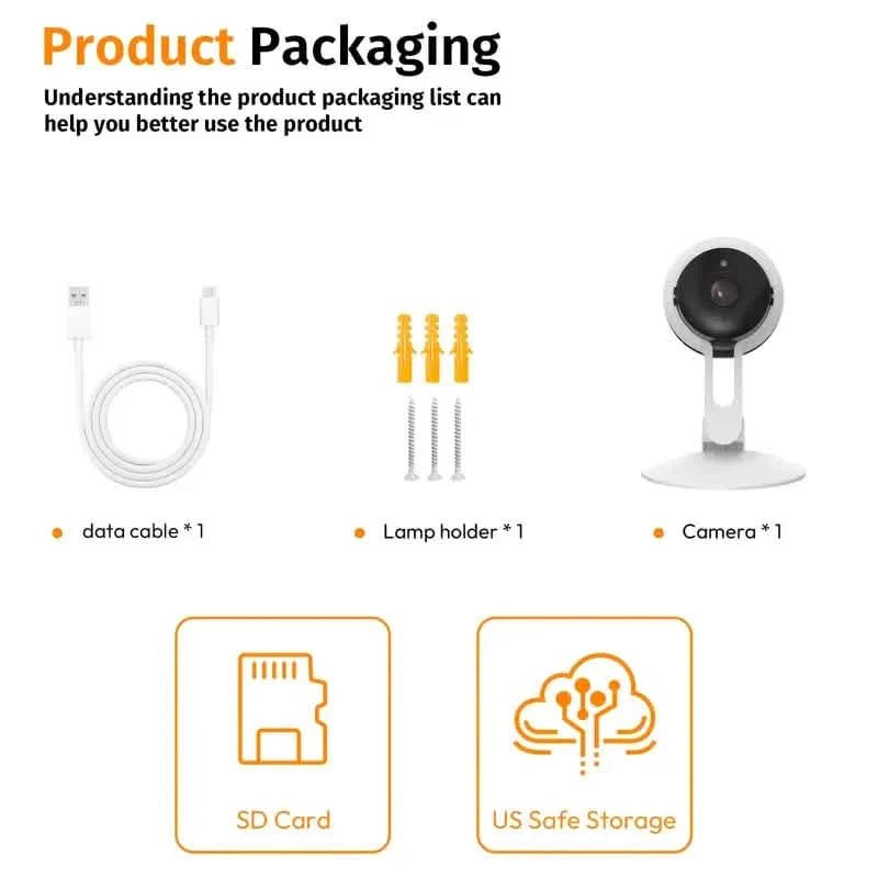 3MP Wireless Smart AI Home Security Camera – Two - Way Audio, Motion Detection, Night Vision - PhishStones Products