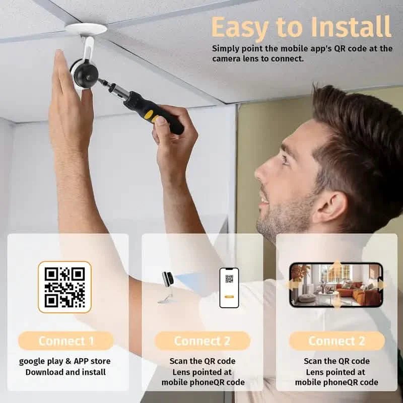 3MP Wireless Smart AI Home Security Camera – Two - Way Audio, Motion Detection, Night Vision - PhishStones Products