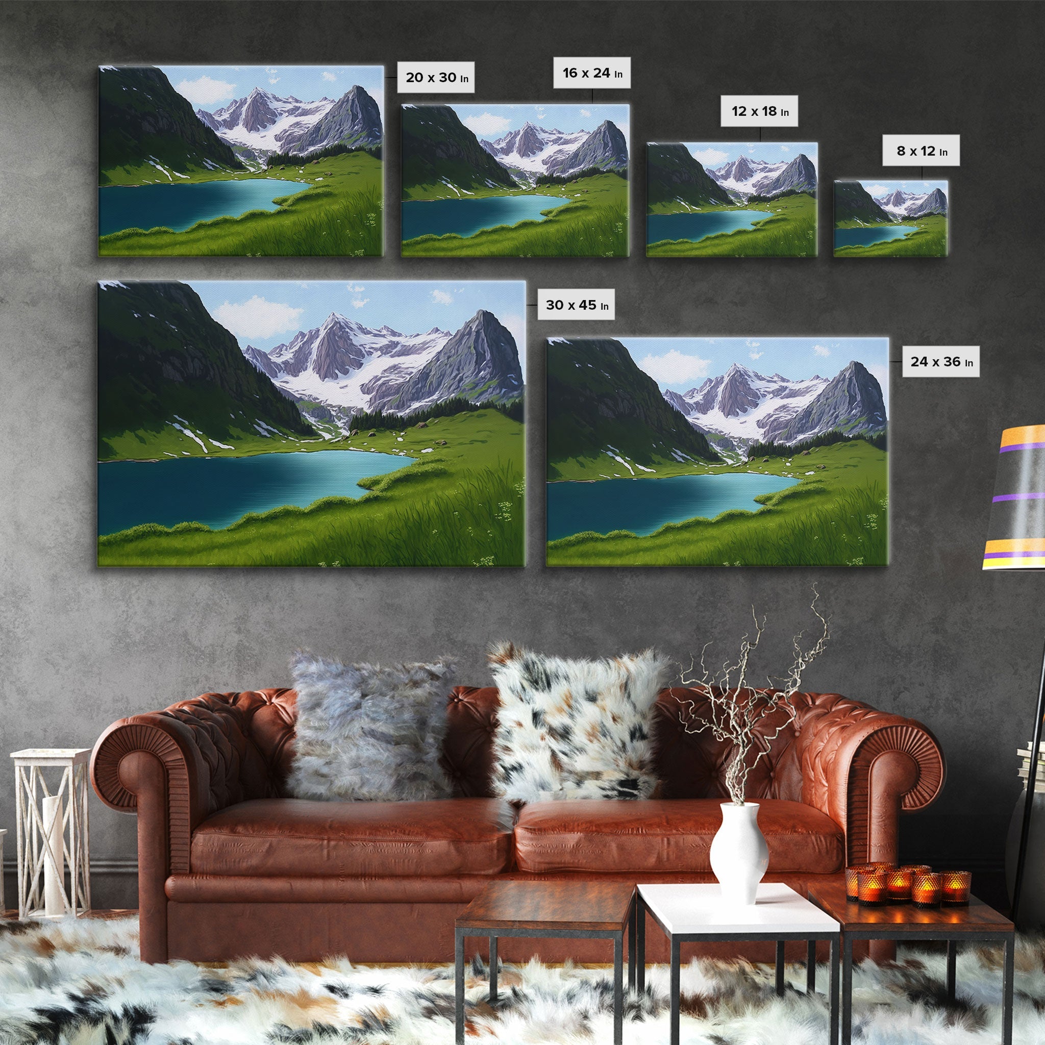Calm and Serene Landscape Painting, Framed Canvas  Print, Canvas Art, Framed wall decor, living room wall art