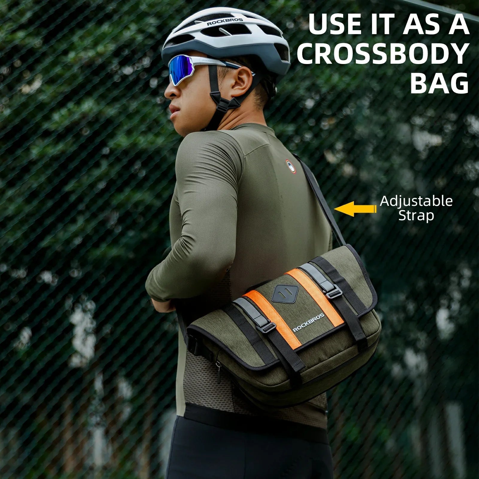 ROCKBROS Bike Handlebar Multifunctional Crossbody Bag with Shoulder Strap