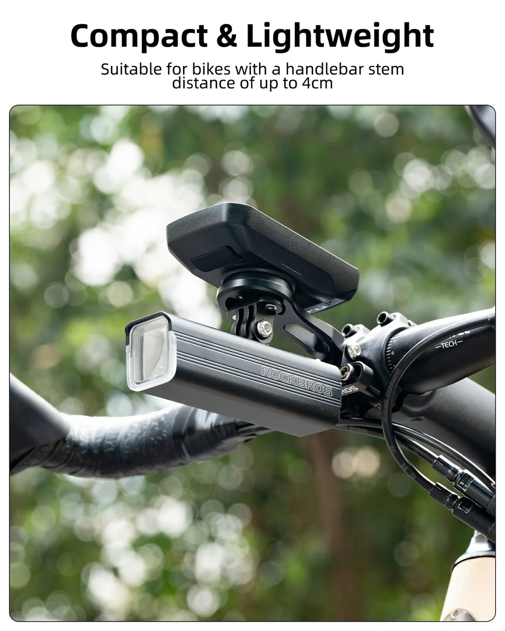 ROCKBROS Bike Computer Mount Out-Front Aluminum Integrated Bicycle Cycling Computer Mount