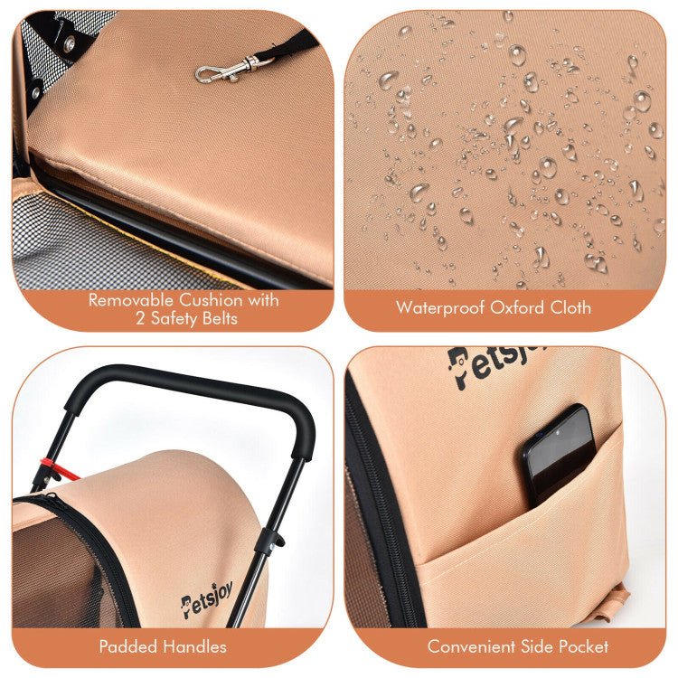 4 - in - 1 Double Pet Stroller with Detachable Carrier and Travel Carriage - PhishStones Products