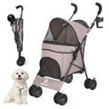 4 - Wheel Pet Stroller for Dogs & Cats with Rotating Front Wheels, Brakes and Storage for Travel & Outdoor - PhishStones Products