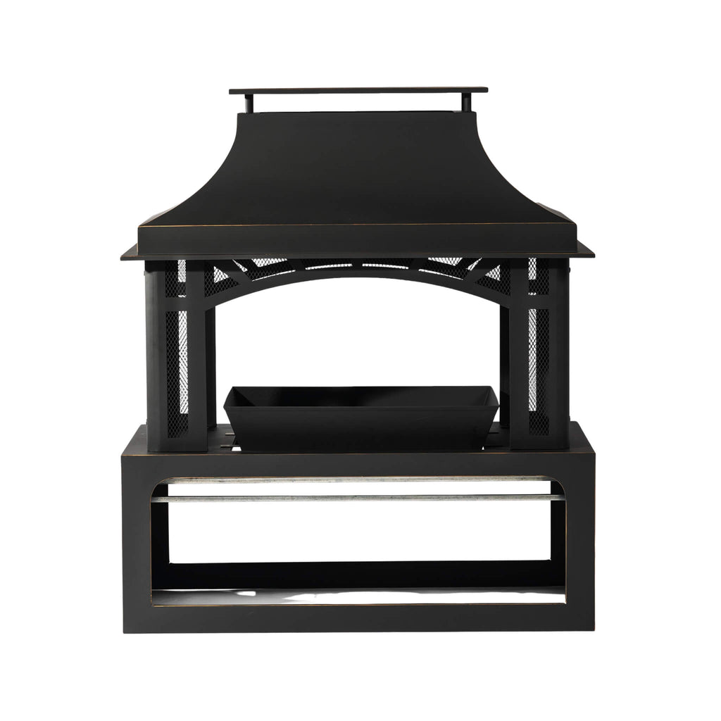 Alora 40-Inch Outdoor Steel Wood-Burning Backyard Fireplace Fire Pit (SAK45758)