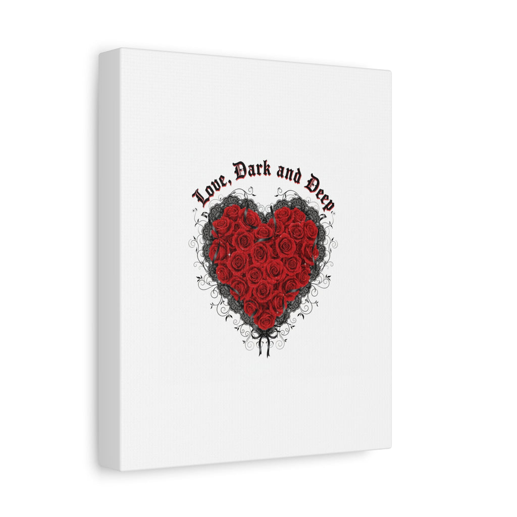 Love Dark and Deep Heart Canvas, Nu Romantic Gothic Romance, 80s Nostalgia