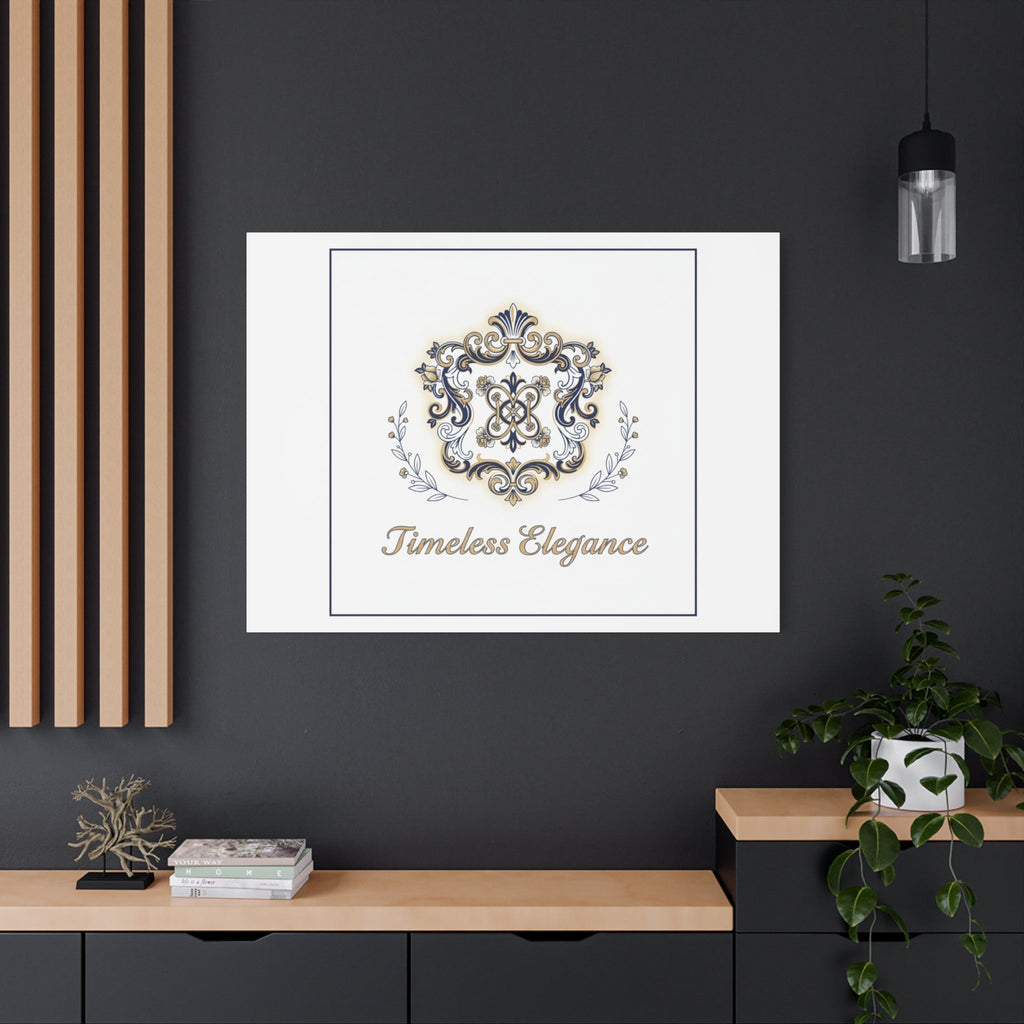 Ornate Brooch Emblem Canvas | Vintage Formalwear Accents, Baroque Print