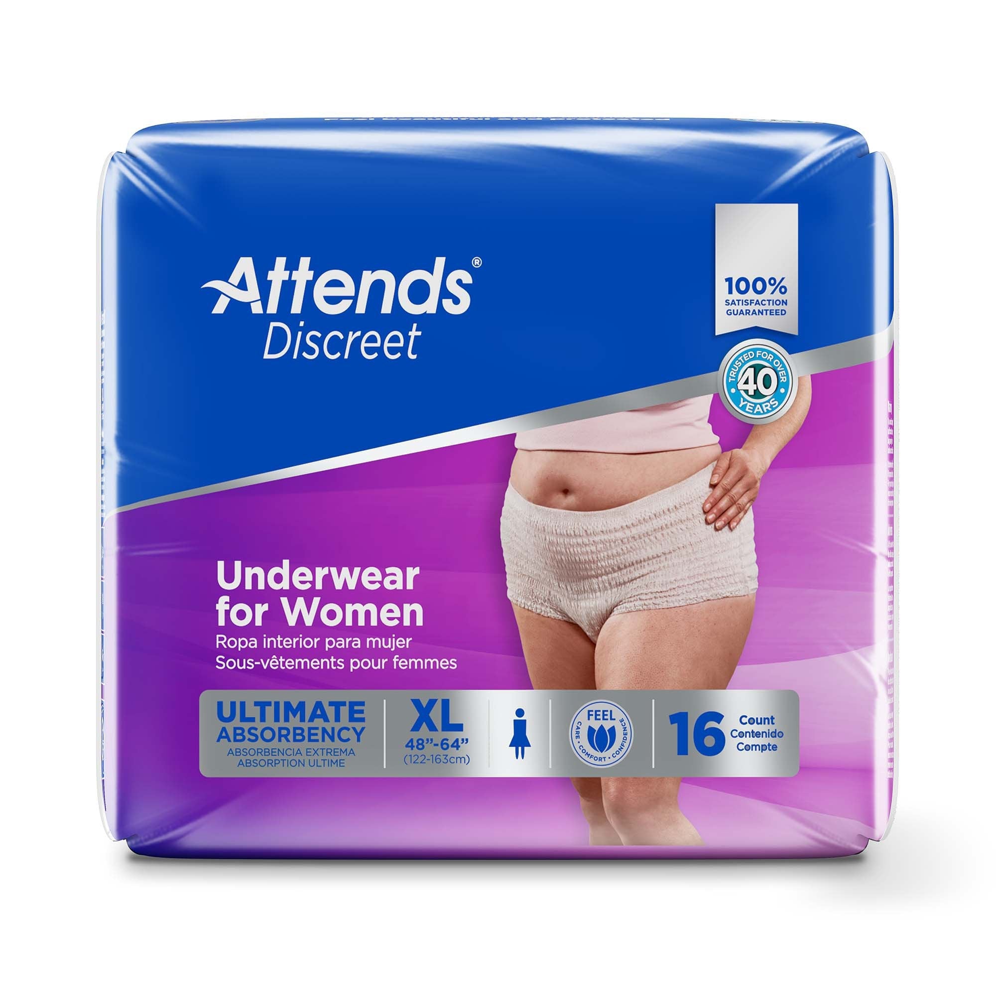 Attends® Discreet Women's Underwear, Level 5, X-Large ADUF40