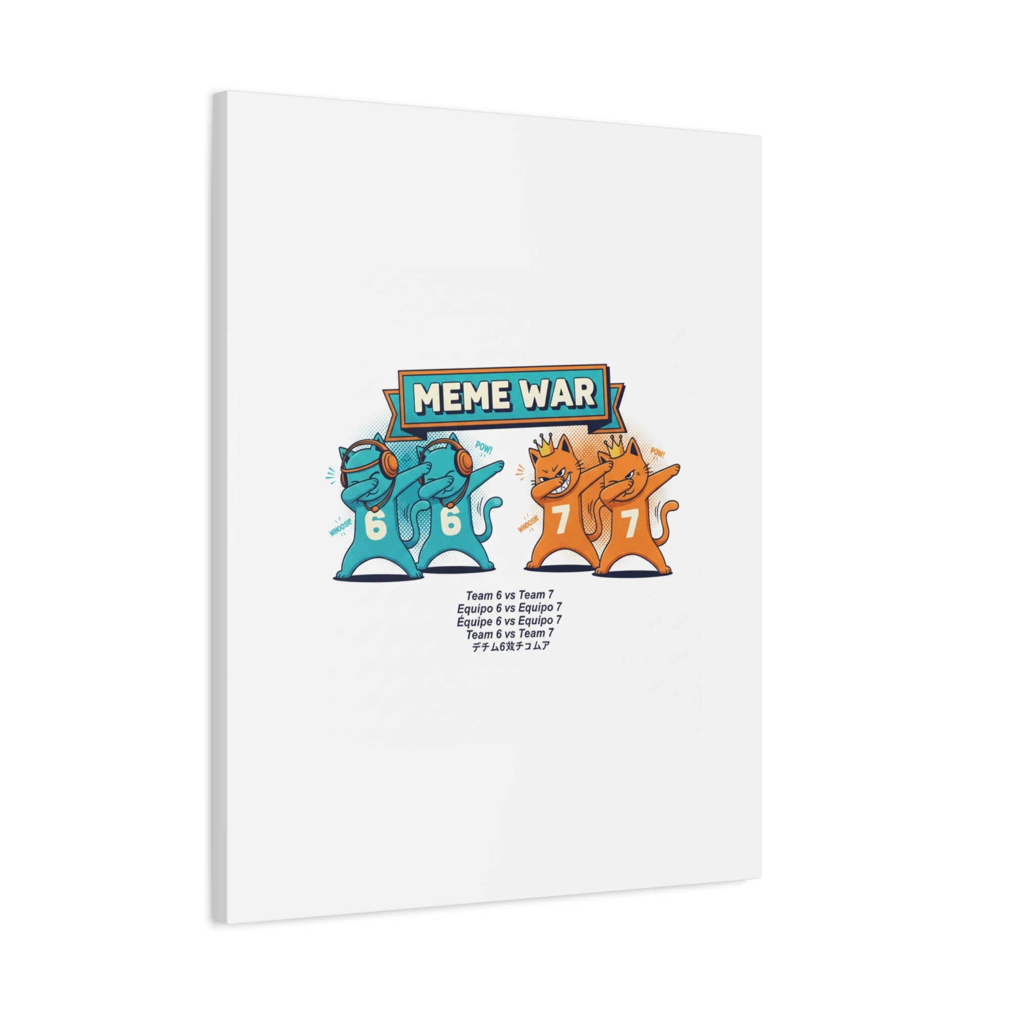 Meme War: Six vs. Seven Canvas Wall Art