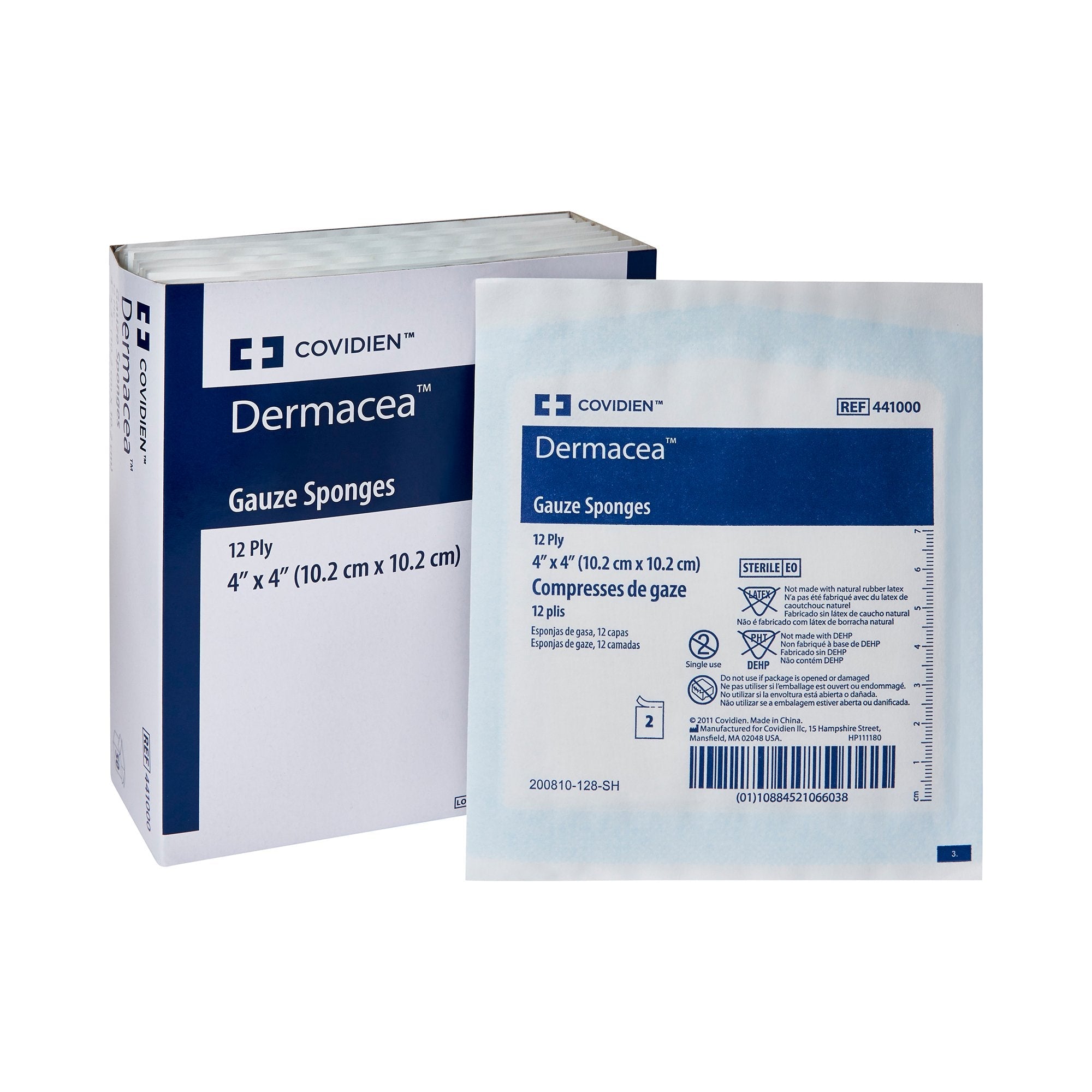 Dermacea™ Sterile Gauze Sponge, 4 x 4 Inch, 12-Ply 441000