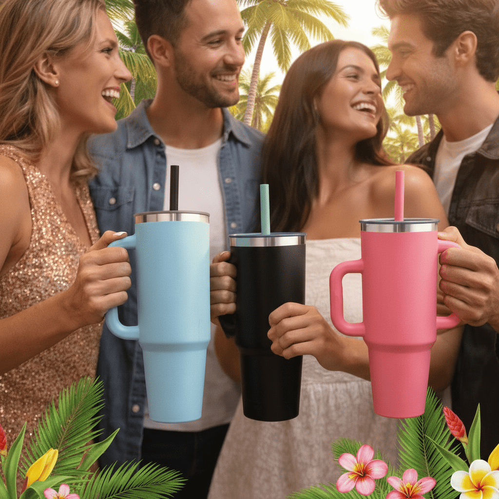 40oz Insulated Tumbler with Handle & Straw - PhishStones Products