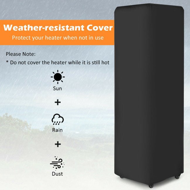 41K BTU Outdoor Propane Gas Patio Heater W/ Lockable Wheels (SAK98052)