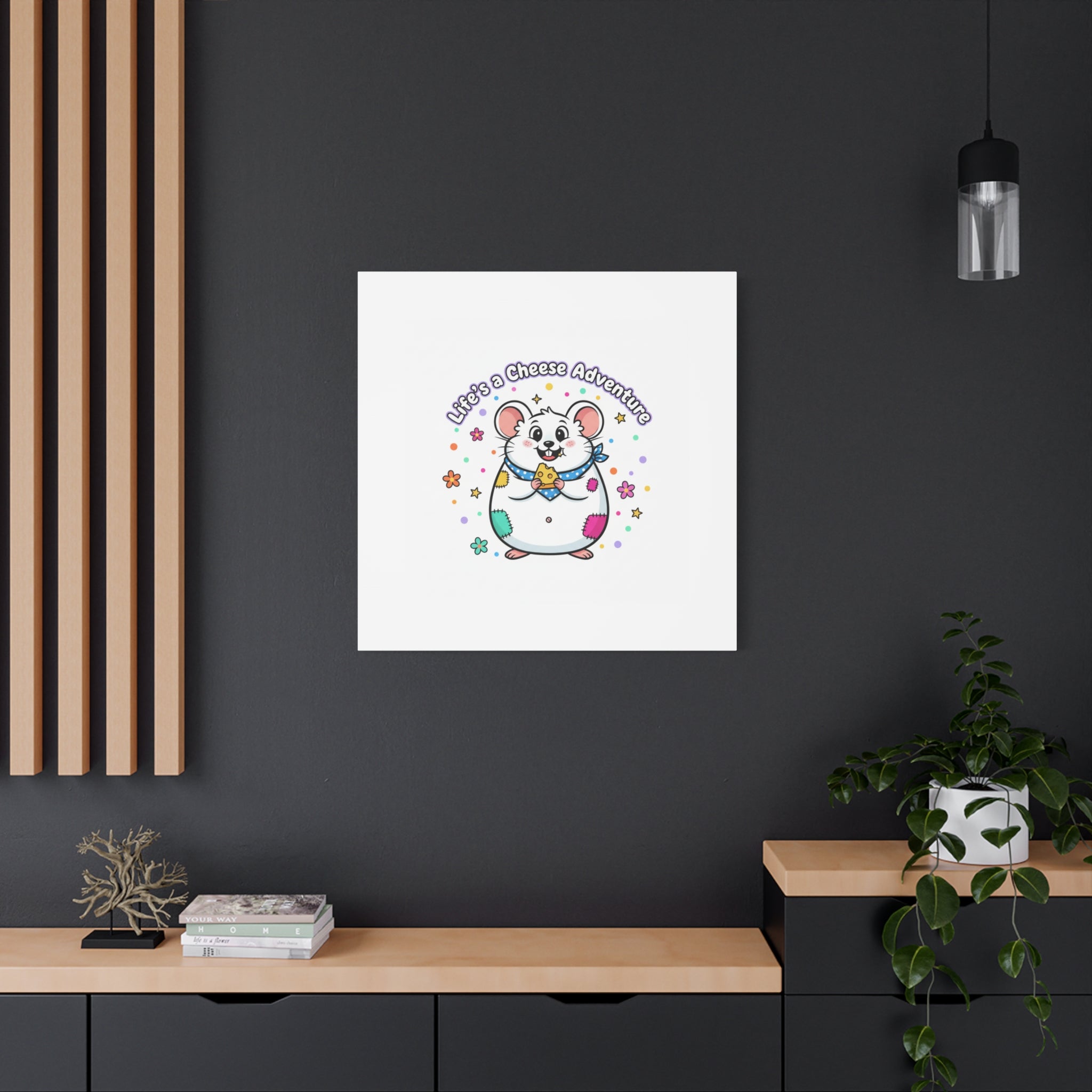 Life's a Cheese Adventure Canvas | Rodent-Core rat art print