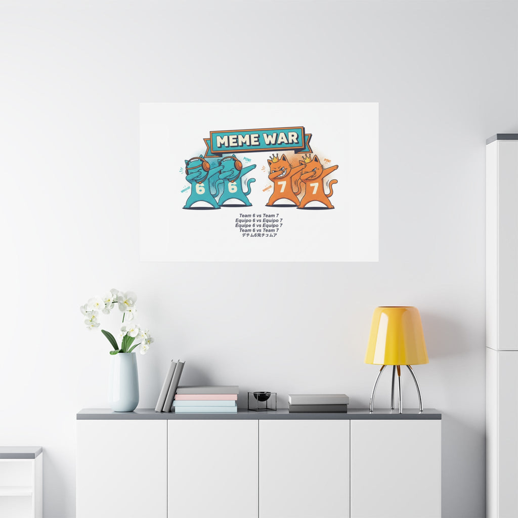 Meme War: Six vs. Seven Canvas Wall Art