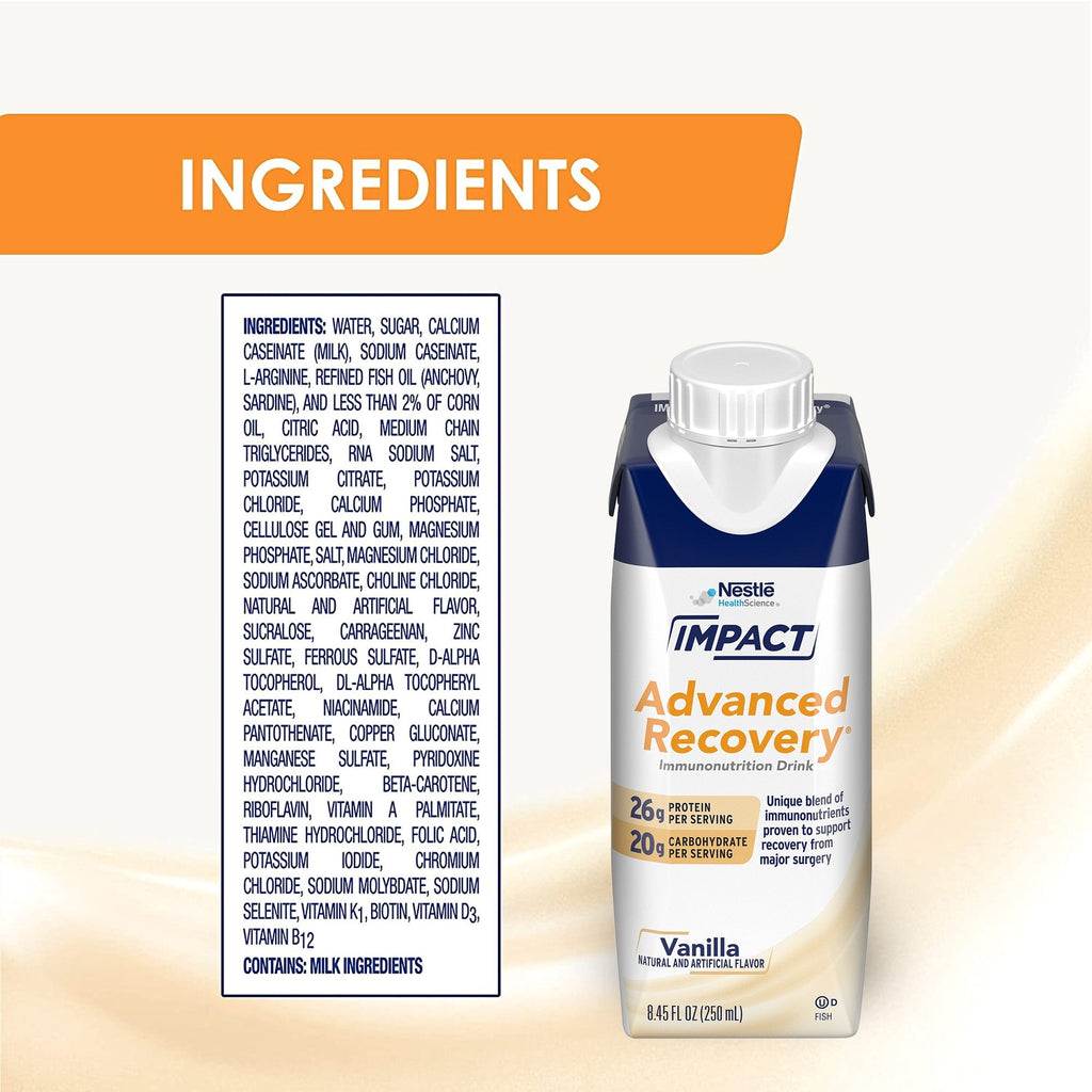 Impact Advanced Recovery® Vanilla Immunonutrition Drink, 8.45-ounce carton 00043900943114